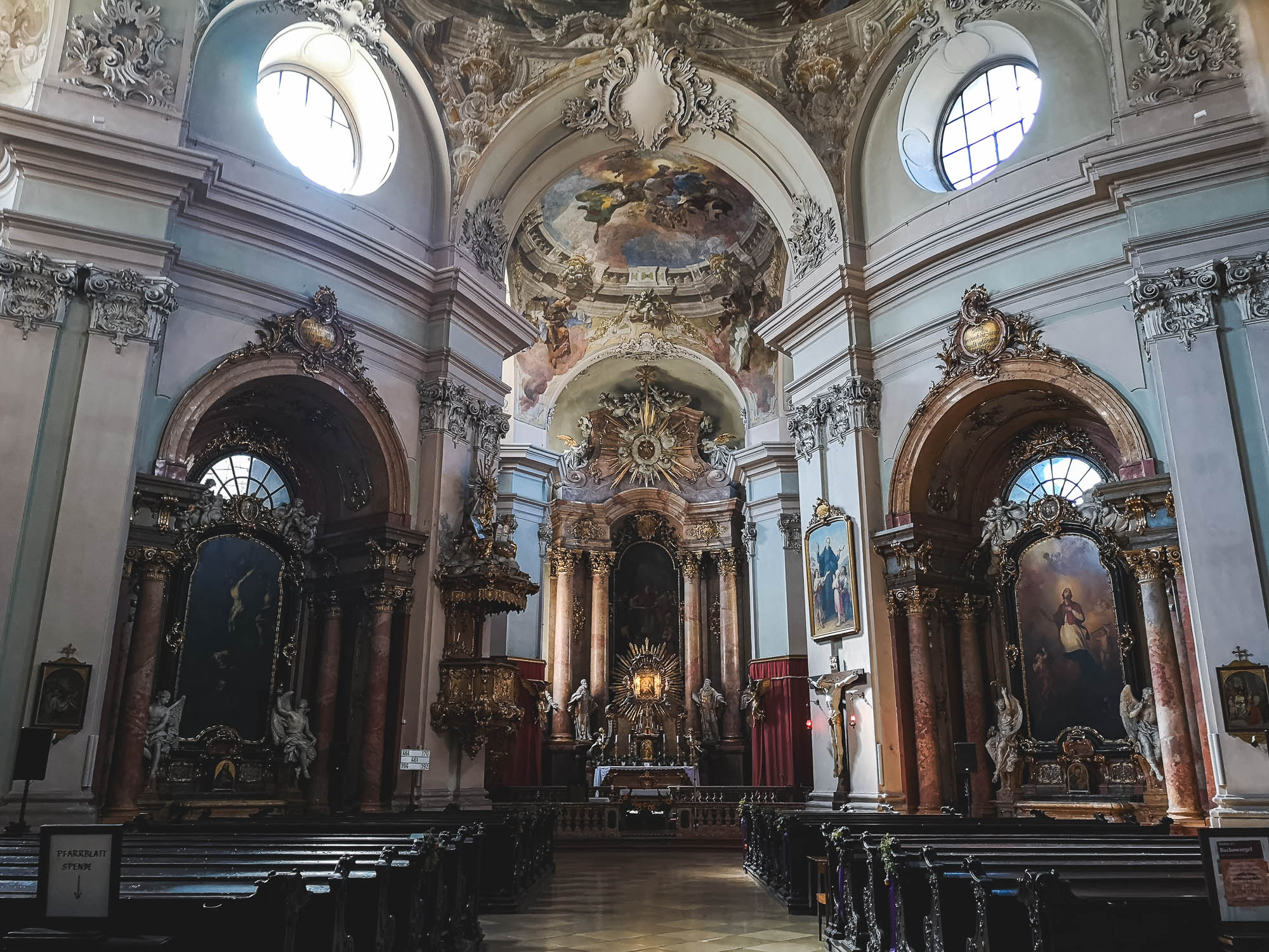 Interior of Piaristenkirche in Josefstadt, Vienna