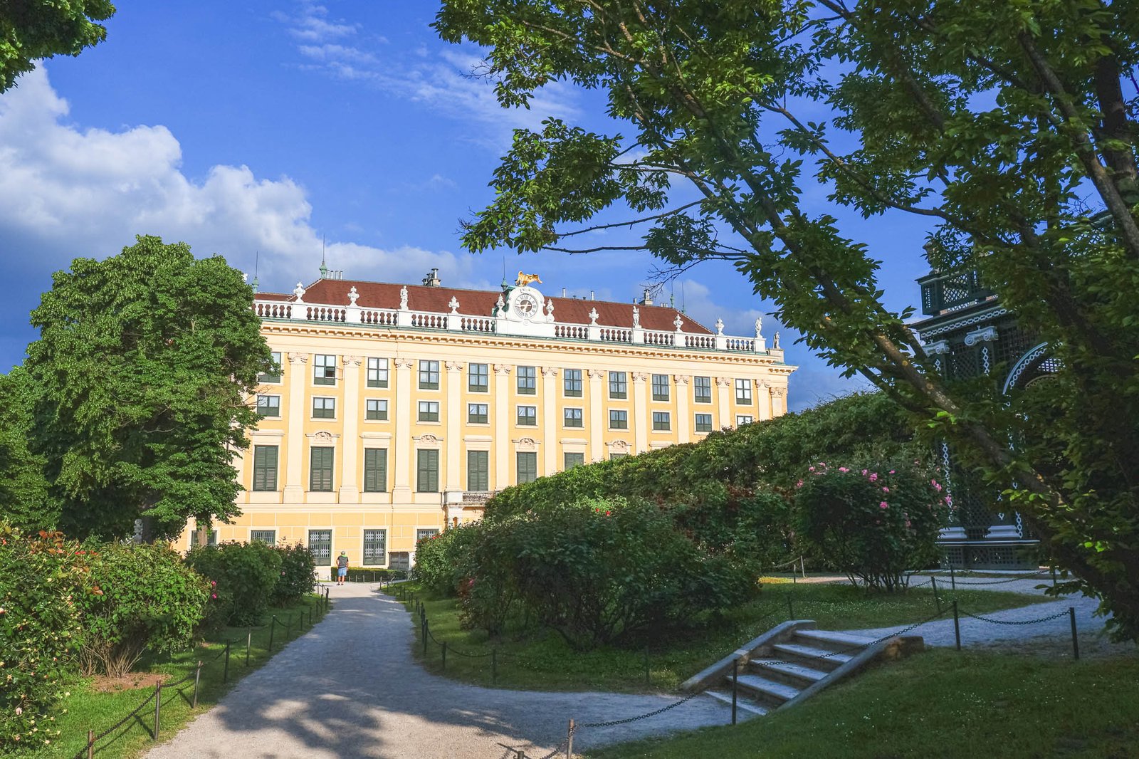 Schönbrunn Palace facade in Vienna