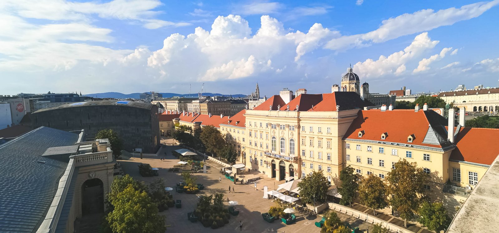Museumsquartier from the roof of Leopold Museum, Vienna