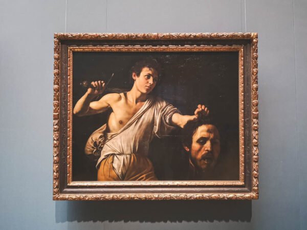 Caravaggio, David with the head of Goliath, 1565 in Art History Museum, Vienna