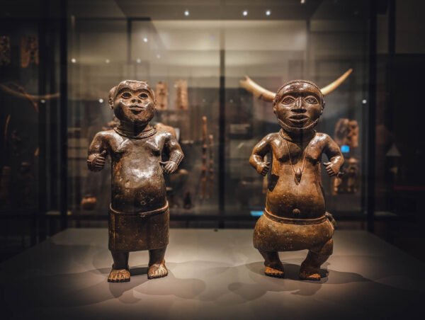 Two court dwarfs of Benin Kingdom in Weltmuseum Wien, Austria
